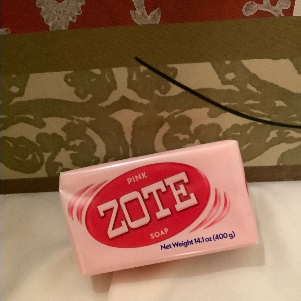 Zote Pink Soap Bar perfect for spot cleaning bags.